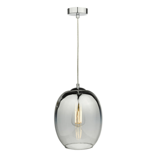 Patrice 1 Light Pendant Silver Glass